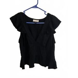 Universal Thread Black Women's Wrap Top Size L